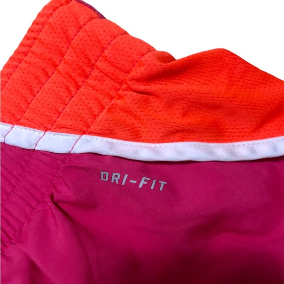 Nike dry fit pink and orange shorts with white pipping, Small - Picture 3 of 6